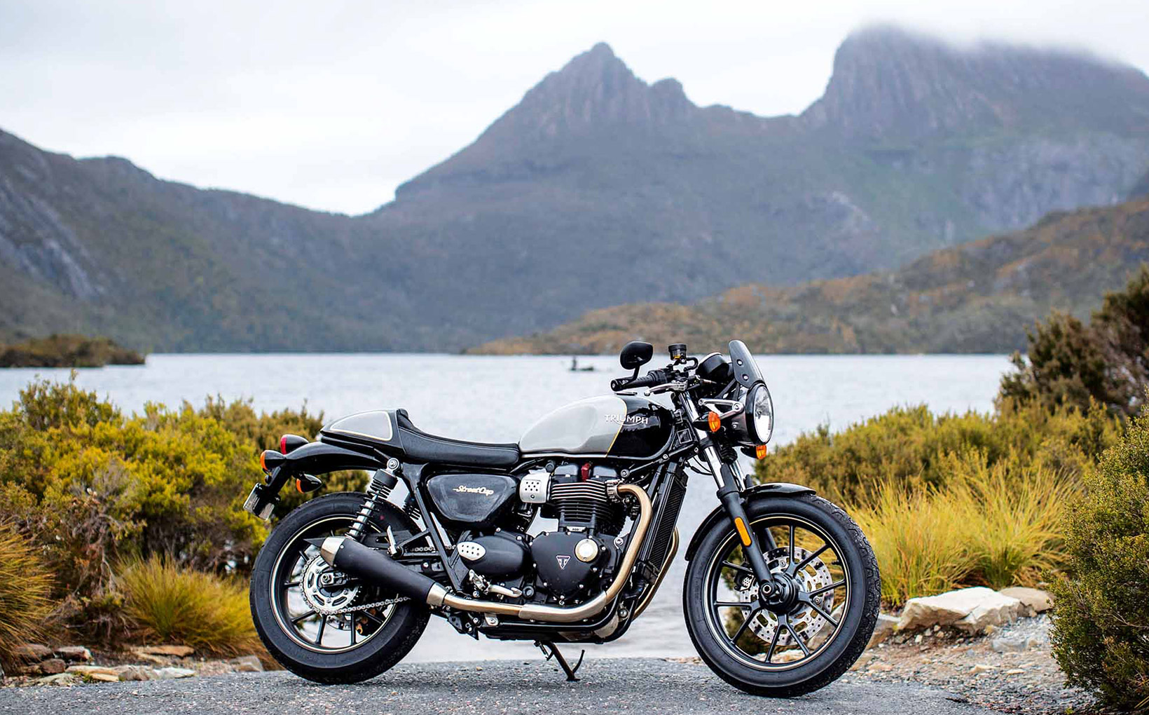 Triumph T100 and Street Cup:  Tassie by Trumpet