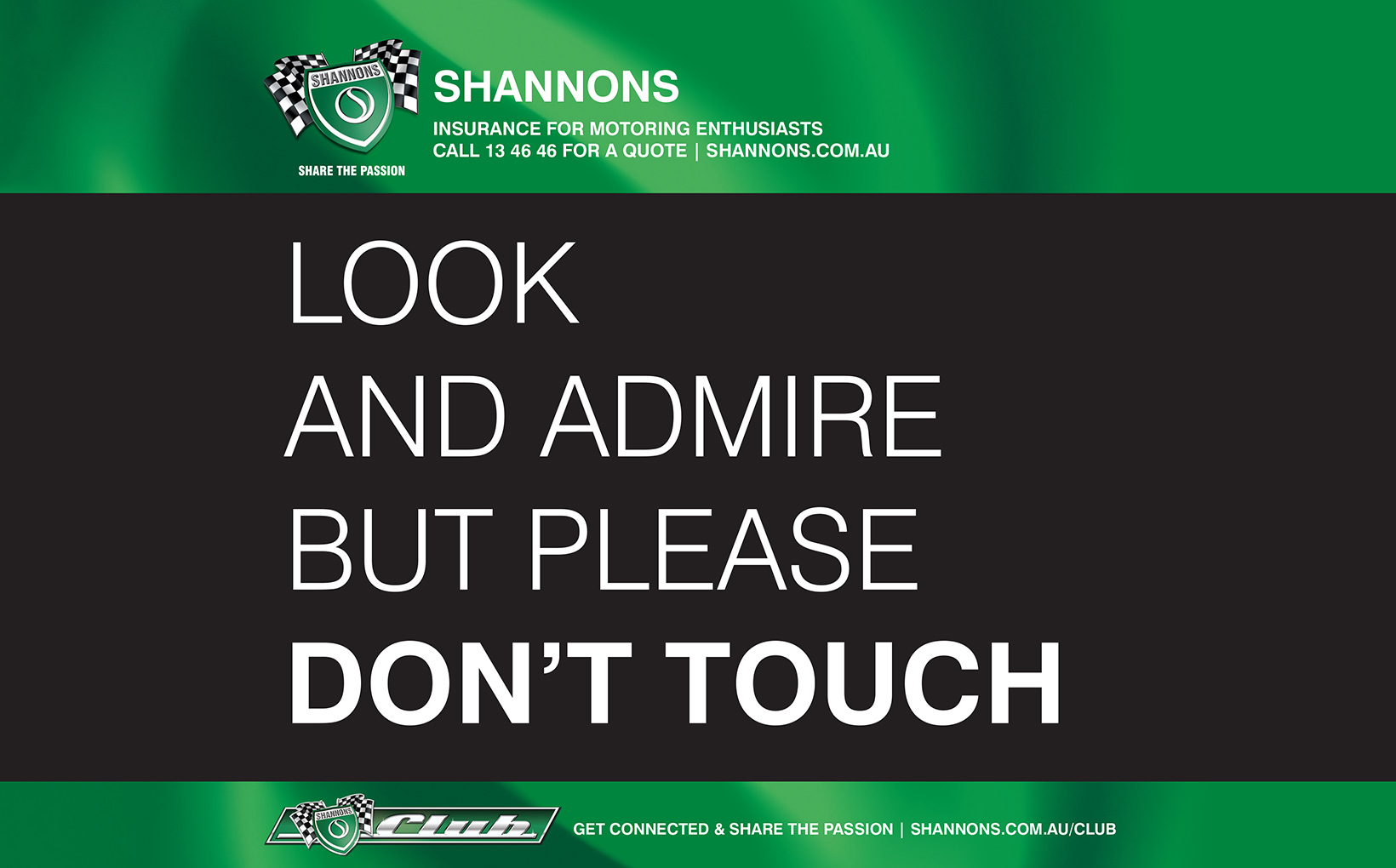 Free Shannons &lsquo;Look and Admire but Don't Touch' Signs