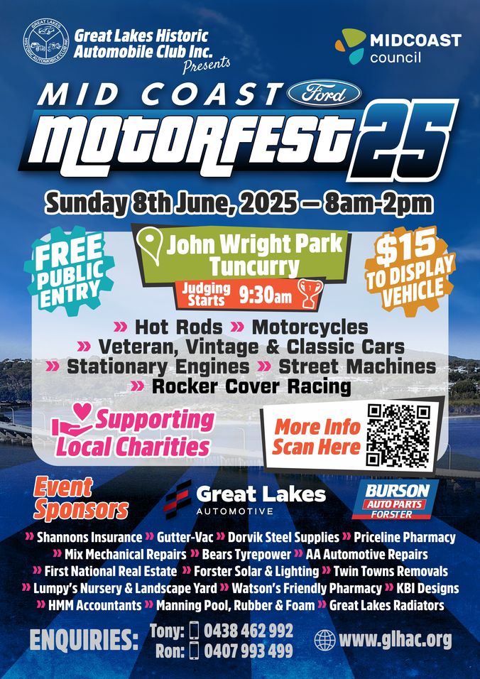 Mid Coast Ford Motorfest 2025 - Presented by Great Lakes Historic Automobile Club Inc.