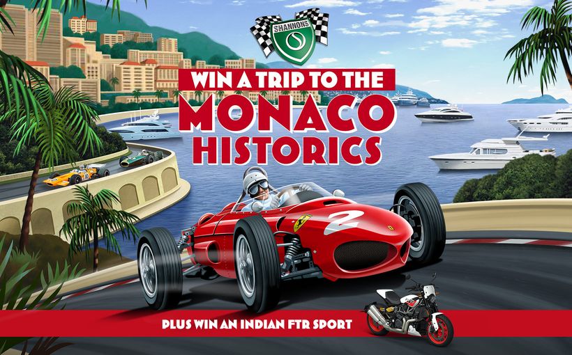 Win a Trip to the Monaco Historics and an Indian Motorcycle FTR Sport with Shannons!