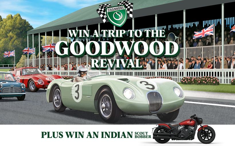 Win a Trip to the Goodwood Revival and a 2023 Indian Motorcycle Scout Bobber with Shannons!